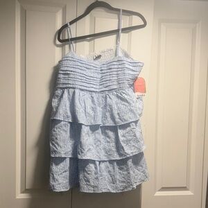 ARULA Blue Gingham Tiered Dress